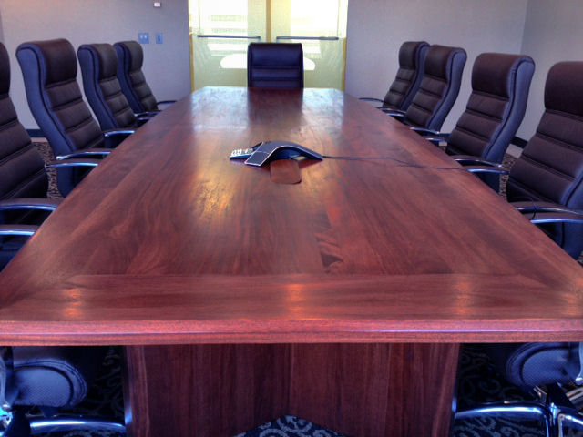 African mahogany conference table cherry burgundy stain finish