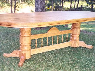 Red Oak Dining Table made from solid wood