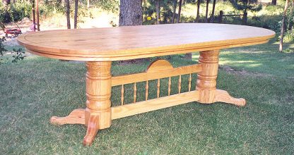 Red Oak Dining Table made from solid wood