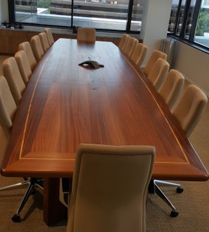 Unique Sapele hardwood conference room table