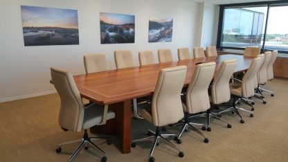 18 feet long, Solid Sapele wood conference table