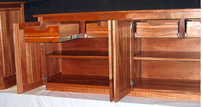 Custom Built Mahogany Conference Room Credenza