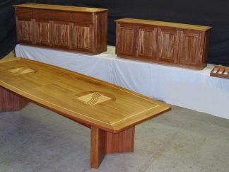 African mahogany Conference table and Credenzas suite