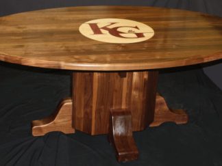 Law Firm black walnut oval conference table with logo