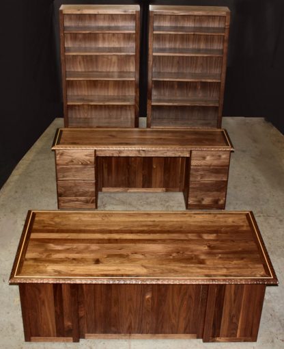 Black Walnut Executive Desk Suite