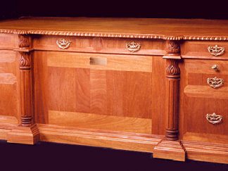 Solid Mahogany Executive hand carved Judges Desk