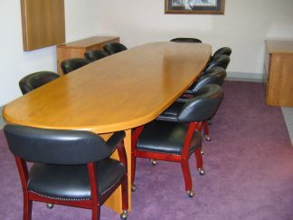 solid red oak conference bank table