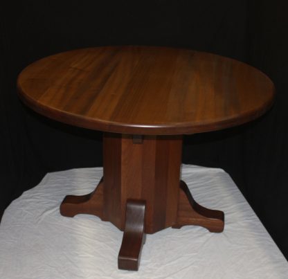 Personal office table- Small Sapele wood round conference table