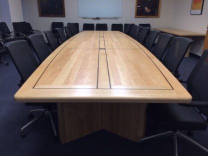 Solid maple wood conference table with black walnut inlays. High Quality solid maple wood conference room table