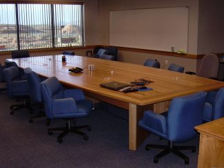 Solid red oak conference table