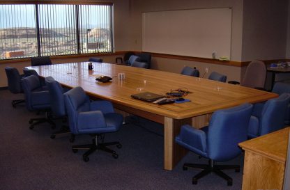 Solid red oak conference table