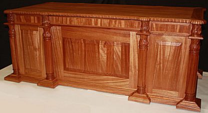 African mahogany hand carved Executive Judges Desk #1