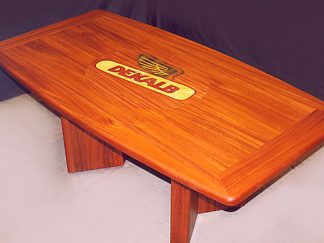 Solid mahogany wood DEKALD conference table made by Specialty Woods