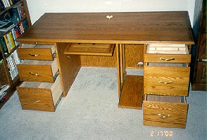 Custom made red oak home office desk