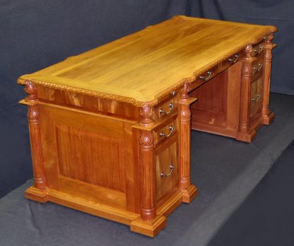 Executive Desk Hand Carved Honduras BC by Specialty Woods