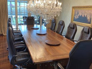 Fine Dining Room Conference Table made from Solid Sapele Hardwood