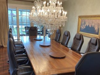 Fine Dining Room Conference Table made from Solid Sapele Hardwood