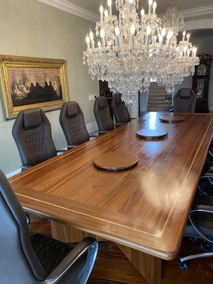 Fine Dining Room Conference Table custom made from solid Sapele Hardwood
