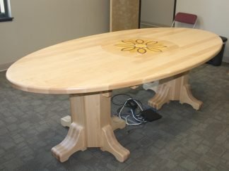 Solid Maple Oval Table. Maple Conference Table.
