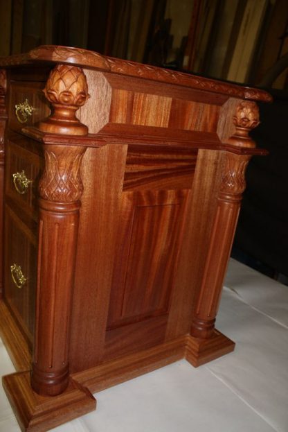 Hampton Hand carved Executive Desk handcrafted from solid mahogany hardwood by Specialty Woods # 6
